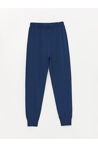 LC Waikiki Costum de pijama pentru băiat cu mânecă scurtă imprimat cu decolteu albastru pentru copii