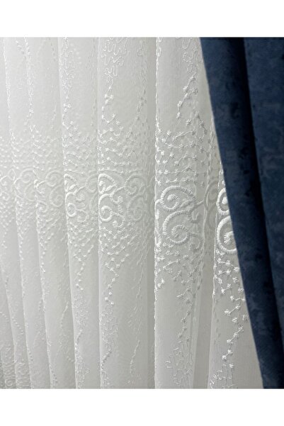 FİENS Short 605 Prıltı Marble Six Honeycomb Top Tulle Curtain Don't Want Ironing 1e 2layer Pleated