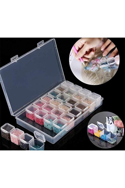 Miyuki 28 Bölmeli Kilitli Kapaklı Minimal Takı, Boncuk Ve Taş Saklama Kutusu
