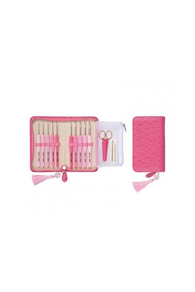 Tulip Etimo Rose Wool Crochet Set with Bag