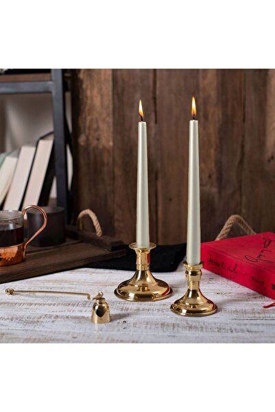 Candleaire 2 li Beyaz Varaklı Şamdan Mumu
