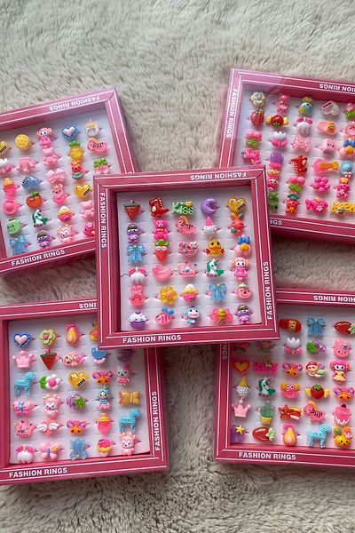 Fysummer Adjustable Children's Ring Set of 30 (bright model) / OUR PRODUCTS SEND MIXED IN THE SORTY