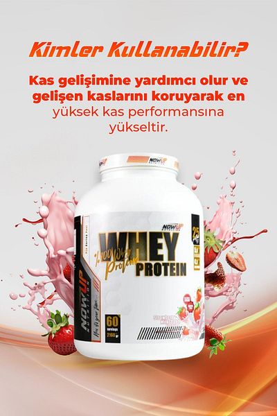 NOWUP NUTRITION 2.160 g Whey Protein - Strawberry & Milkshake Flavor, 60 Servings