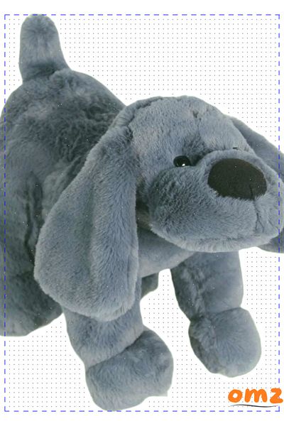 OMZ 1 Piece Dog Plush Anthracite 35cm Girl Boy Kids Educational Montessori Toys