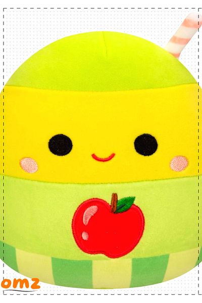 OMZ 20cm Squishmallow Apple Juice Box - Girl and Boy Jean Toy