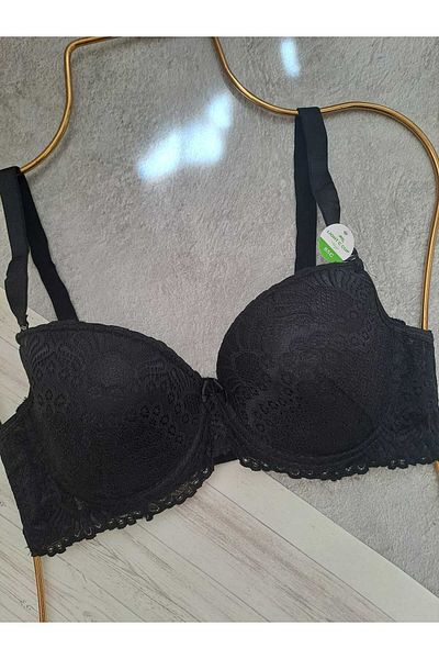 NARIYA Women's Plus Size C Cup Gathering Bra Empty Cup Lace Detailed Bra Underwear Lingerie