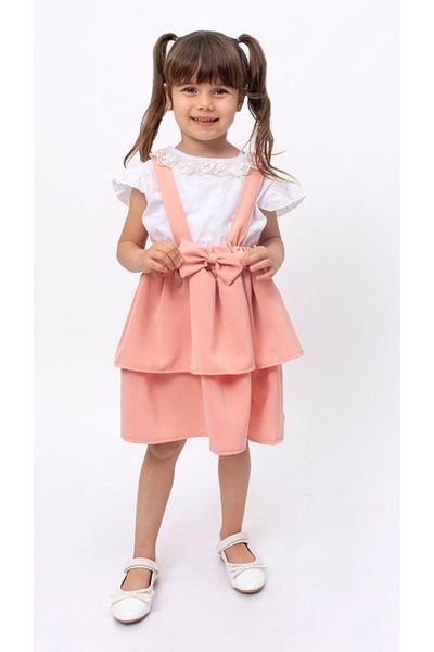 aden kids Set de rochii crep color somon