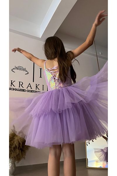 İkrabutikbursa Lilac Girl's Evening Dress and Graduation Dress