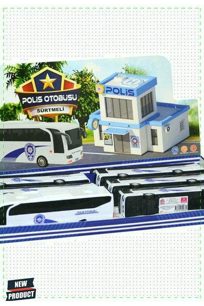 OMZ 1 Piece Police Bus Girls and Boys Educational Montessori Toys - Frictional