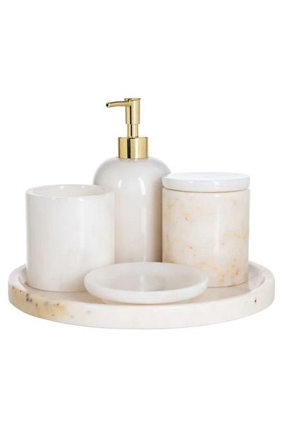 ege gross Decorative Marble 5 Piece Bathroom Set Set