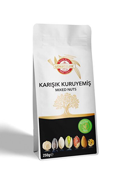 GÜRBÜZLER KURUYEMİŞ Gürbüzler Glutensiz Karışık Kuruyemiş 250 Gram