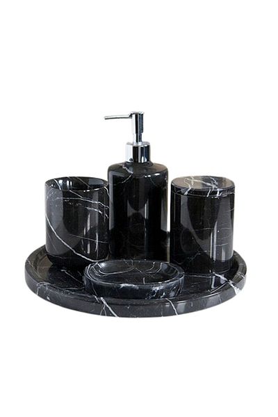 ege gross Decorative Marble 5 Piece Bathroom Set Set