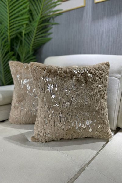 Paris Life Milk Coffee Plush Rabbit Rabbit Throw Pillow Case - Silver Leaf