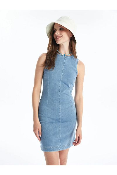 LC Waikiki Rochie de damă cu gât drept Jean