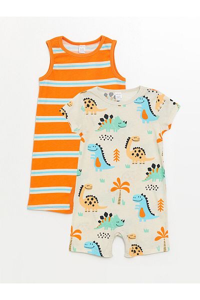 LC Waikiki LCW baby Crew Neck Baby Boy Jumpsuit 2 pcs