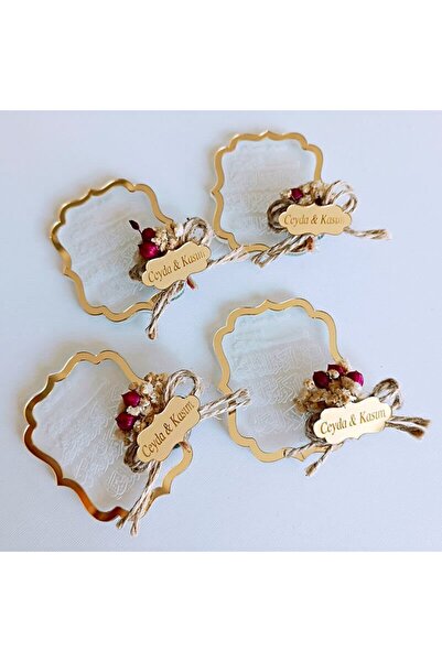 Mekece Nazar Ayetli Gold ve Şeffaf Pleksi Magnet Söz Nişan Nikah Düğün Hediye...