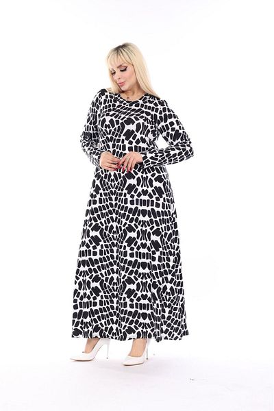 mezura tekstil Plus Size Viscose Combed Cotton - Maxi Dress Suitable for Hijab