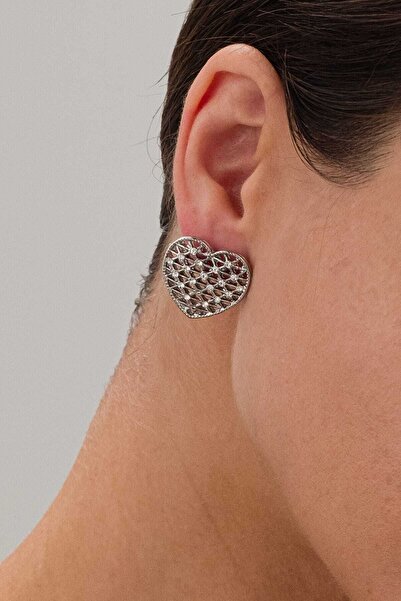 MRK Heart Earrings - Stone Detailed