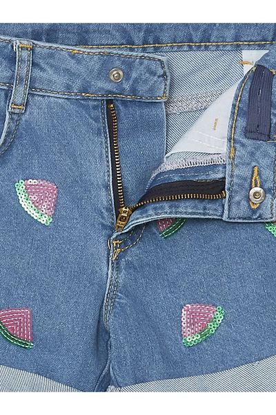 LC Waikiki Lcw Kids Embroidered Girls' Jean Shorts