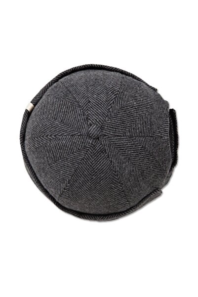 hateko Gray Black Herringbone Stamp Fisherman Hat