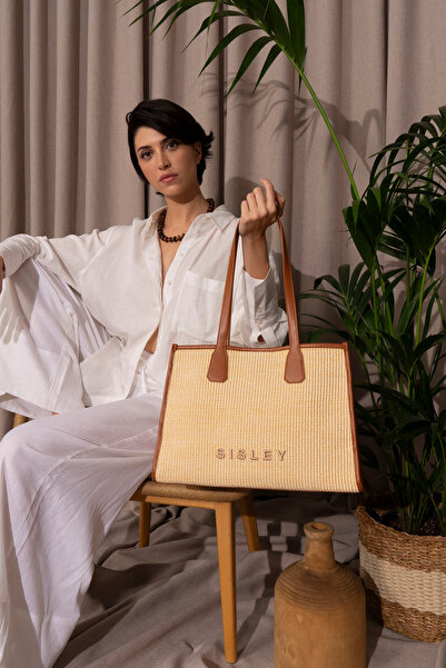 Sisley حقيبة كتف نسائية بيج - SLY095