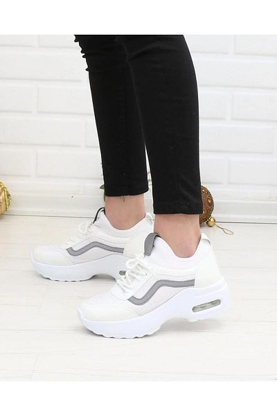 İncim Hex Women's White High Thick Air Sole Comfortable Fusped Sports Shoes and Sneakers