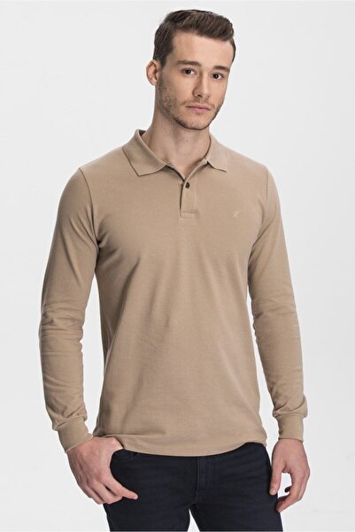 hateko Tricou pentru bărbați, din bumbac, cu mânecă lungă, cu gât polo