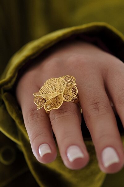 ALTINTAŞ KUYUMCULUK 22 Ayar Tül Çiçek Altın Yüzük