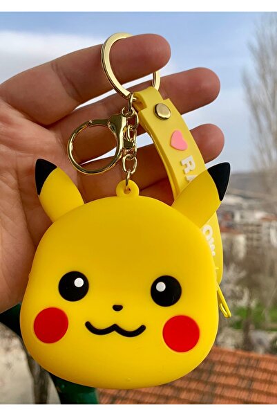 Meyra Accessories 1adetsevimli Silikon Pikaçu Oyuncak Mini Cüzdan Araba Çanta Süsü Anahtarlık
