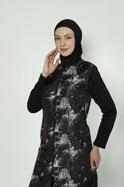 TRİYA FASHİON Hijab Zippered Women's Swimsuit