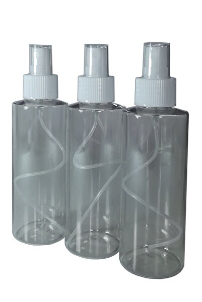 EGGDEN 150ml Sprey Başlıklı Kolonya Dezenfektan Şeffaf Boş Pet Şişe – 3 Adet