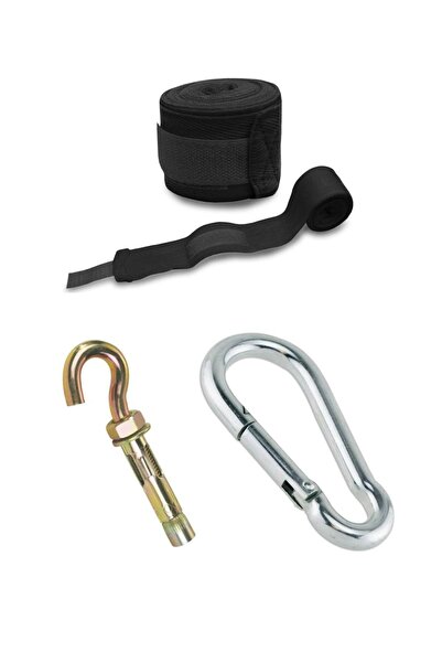 Genel Markalar 100 Cm - Kum Ve Boks Torbası 100x30 Cm Dolu Ve Boks Bandajı 25-30 Kg Siyah