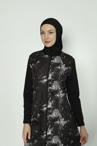 TRİYA FASHİON Hijab Zippered Women's Swimsuit