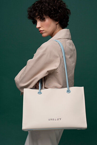 Sisley Beige-Blue Women's Shoulder Bag - SLY036