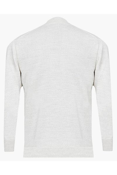 hateko Men's Melted Gray Classic Cut Half Fisherman Sweater