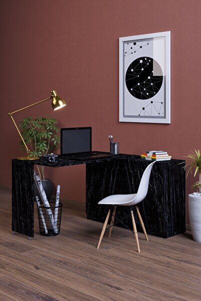 moka park avm Flor Çok Amaçlı Açılır Kapanır Dekoratif Çalışma Masası Siyah D...