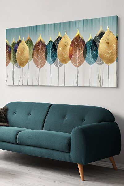 Evinemoda Renkli Yapraklar Tek Parça Kanvas - Canvas Tablo