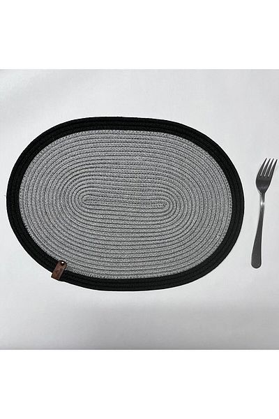 FABRİCART HALI American Service - Decorative Snail Jute, Supla Woven, Oval Gray, Double Color