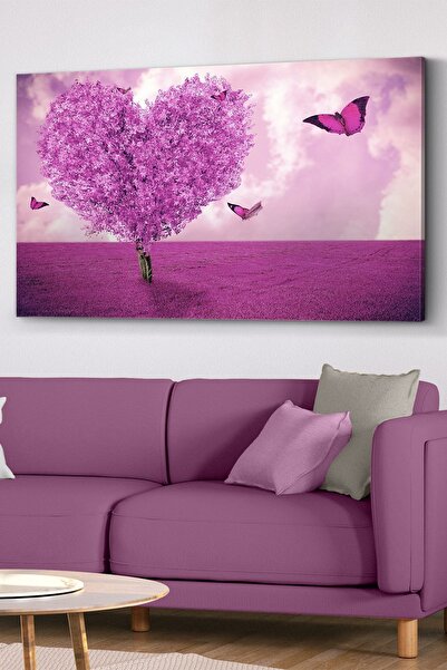 Evinemoda Ljubičasto drvo i leptir na platnu - Slika na platnu