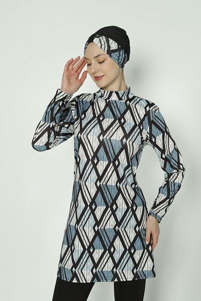 TRİYA FASHİON Patterned Women's Hijab Swimsuit