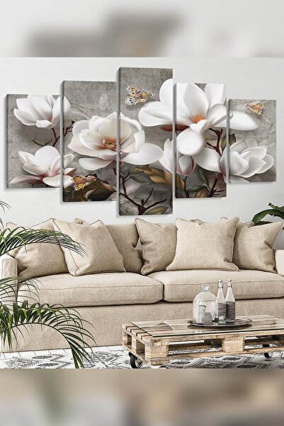 Evinemoda Çiçek 5 Parça Kanvas - Canvas Tablo