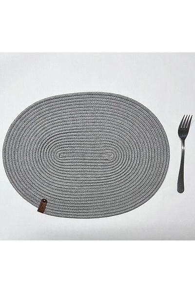 FABRİCART HALI Serviciu american - Placă de împletit cu melci decorative gri oval