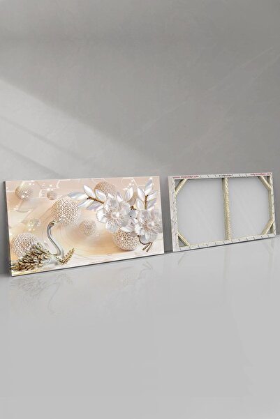 Evinemoda Swan with Pearls Canvas-Canvas Painting