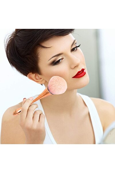 newnet Pensula pentru fard de obraz cu pudră minerală - Pensula de machiaj pentru conturare perfectă, cu bombă pufoasă, pentru toată fața