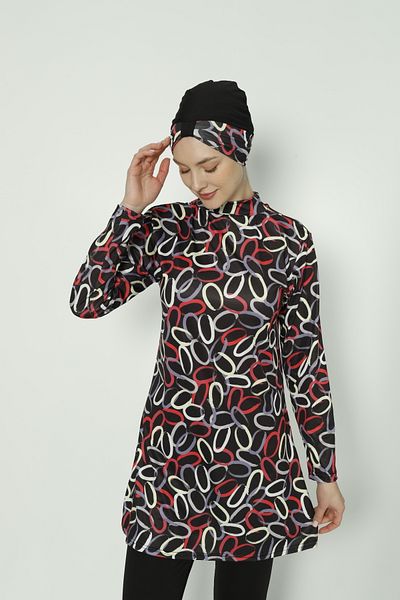 TRİYA FASHİON Patterned Women's Hijab Swimsuit