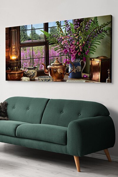 Evinemoda Çiçekler Tek Parça Kanvas Canvas Tablo