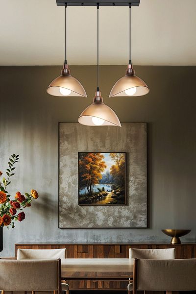 AG LightDesign 3 Row Honey Pendant Chandelier - Kitchen, Living Room, Cafe, Bar, Bedroom and Hallway Lamp