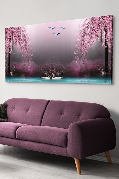 Evinemoda Kuğu Gölü Kanvas-canvas Tablo