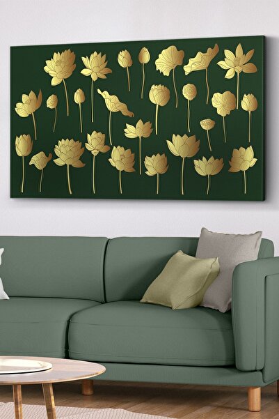 Evinemoda Zlatno cveće na platnu - Slika na platnu