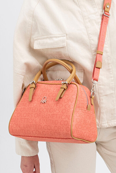 United Colors of Benetton Beneton Women's Handbag - Coral-Camel BNT1296